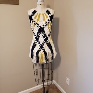 Anthro macrame sleeveless tunic